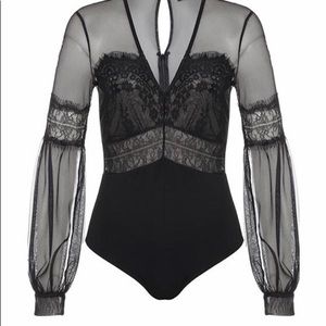 💣 NEW!! Bardot Black Lace Bodysuit
